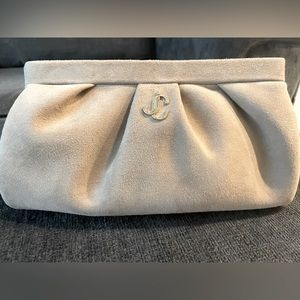 BRAND NEW beautiful beige suede Jimmy Choo Clutch
